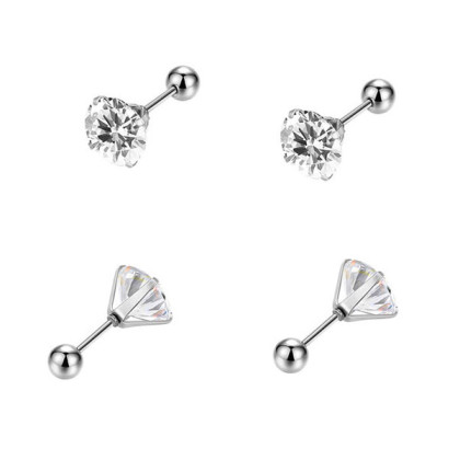 Náušnice se zirkony pecky z chirurgické oceli WJHE1244-White