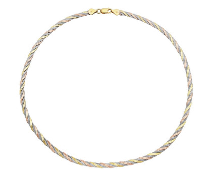 Stříbrný pozlacený náhrdelník třířadý 3120470009