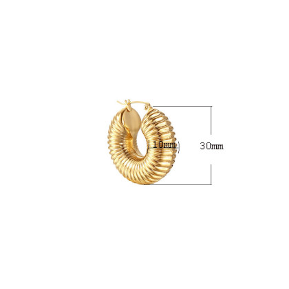 Náušnice kruhy z chirurgické oceli zlaté WJHE1007GD