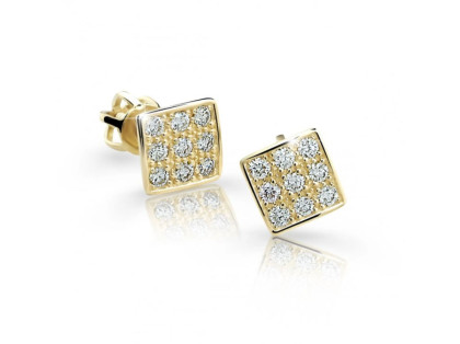 Zlaté náušnice na šroubek s diamanty DZ6420-2096Z