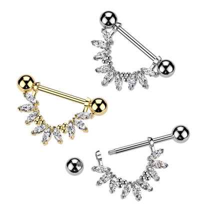 Stylový piercing do bradavek SEKSQ0172