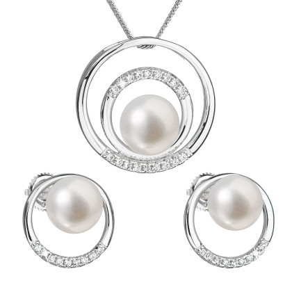 Souprava stříbrných perlových šperků 29038.1