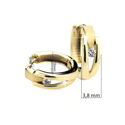 Zlaté náušnice kreole s diamanty DZ64841-2023-80-00-X-1