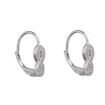 Visací stříbrné náušnice infinity 30956005