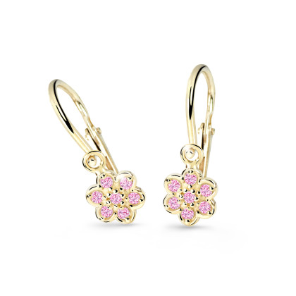 Zlaté dětské náušnice Cutie Jewellery C2746Z-Pink