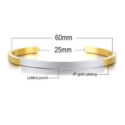 Ocelový pevný náramek na ruku JCFB414