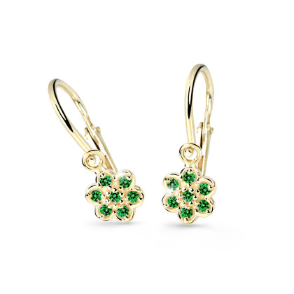 Zlaté dětské náušnice Cutie Jewellery C2746Z-Green