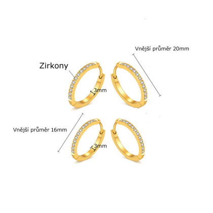 Náušnice z chirurgické oceli zlaté SEGE821GD