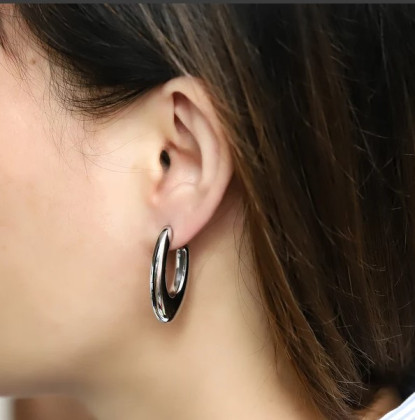 Moderní ocelové náušnice ESS778ST-32