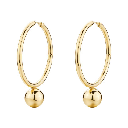 Kruhové náušnice z pozlacené oceli Brosway PERFECT BPC67