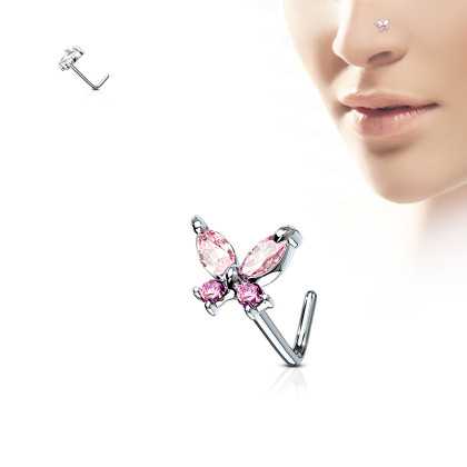 Piercing do nosu motýlek SENOL611-Bílá