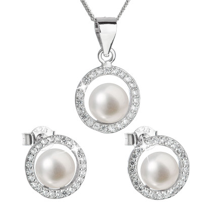 Souprava stříbrných perlových šperků 29023.1
