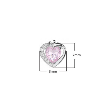 Náušnice srdíčka stříbro se zirkony 313117001