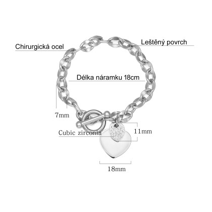 Ocelový náramek s přívěsky JCFGS1012