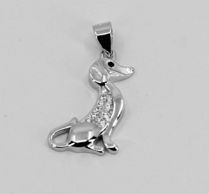 Stříbrný přívěsek na řetízek pejsek 308956004