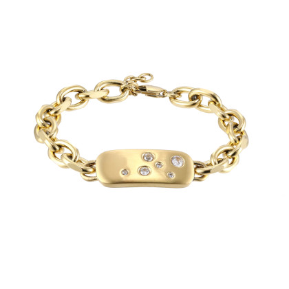 Zlatý náramek z chirurgické oceli BSS957