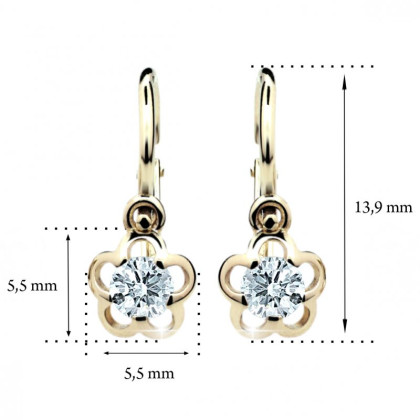 Dětské zlaté náušnice Cutie C1945-rozměry