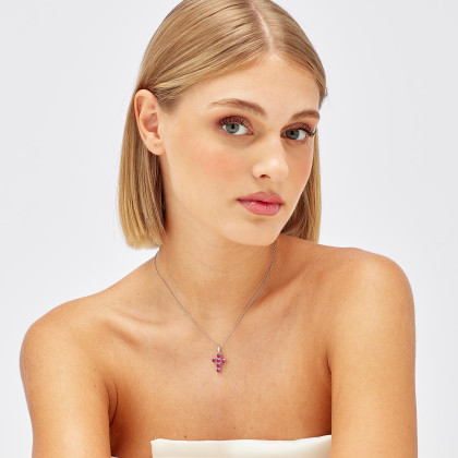 Přívěsek křížek na řetízek Brosway Fancy Passion Ruby FPR12
