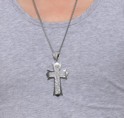 Náhrdelník z chirurgické oceli kříž JCFPN980