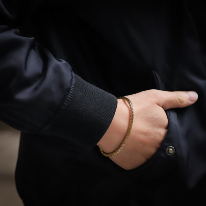 Pánský náramek z chirurgické oceli zlatý BSS917GD