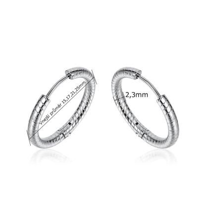 Stříbrné náušnice kruhy SEGE805ST