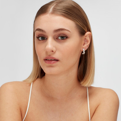 Dívčí stříbrná náušnice se zirkony Brosway Fancy Infinite White FIW14