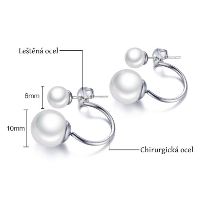 Náušnice perly chirurgická ocel JCFES148S