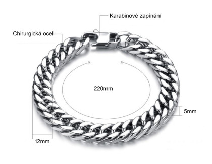 Ocelový náramek pro muže JCFGS743-12