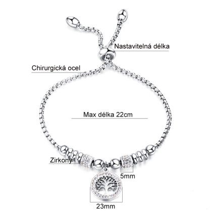 Ocelový dámský náramek strom života JCFGS1021