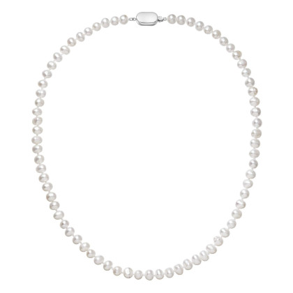 Perlový náhrdelník z říčních perel 822001.1/9269B bílý