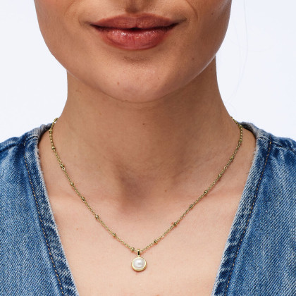 Moderní náhrdelník z chirurgické oceli zlatý Brosway ESSENTIAL BNL134