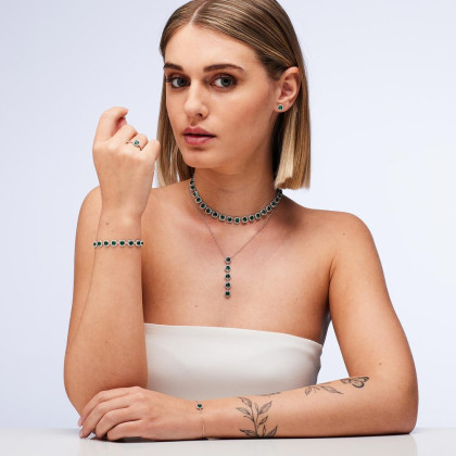 Dámský stříbrný náhrdelník Brosway Fancy Life Green FLG136