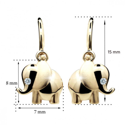 Zlaté zlaté dětské náušnice C1955-Slůně