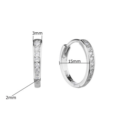 Náušnice kroužky se zirkony stříbrné 311723002