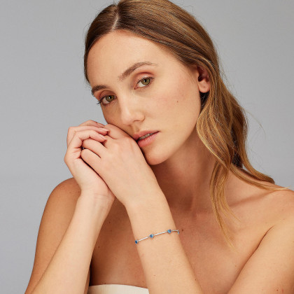 Elegantní stříbrný náramek se zirkony Brosway Fancy Freedom Blue FFB115