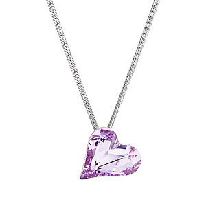 Stříbrný náhrdelník srdce 72071.3 violet