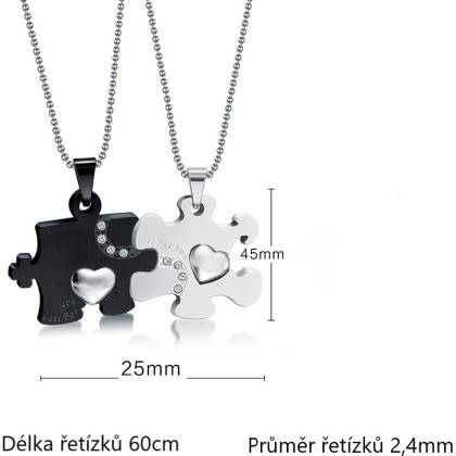 Přívěsky pro pár chirurgická ocel JCFCN039BS