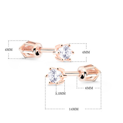 Luxusní diamantové náušnice z růžového zlata DZ8012-30-00-X-4