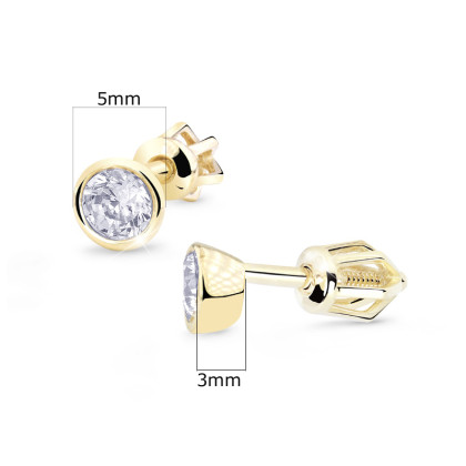 Zlaté náušnice pecky se zirkony Z8053Z