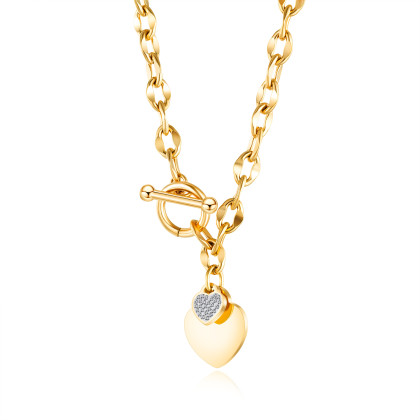Zlatý náhrdelník z chirurgické oceli SEGX1623GD
