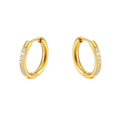 Elegantní náušnice z chirurgické oceli se zirkony WJHE994ST