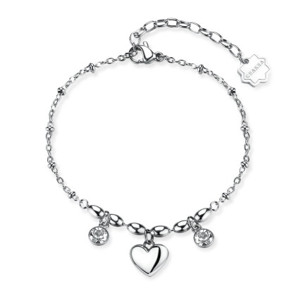 Náramek z chirurgické oceli se srdíčkem Brosway CHAKRA BHKB263