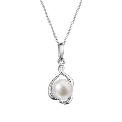 Perlový náhrdelník s brilianty 82PB00052