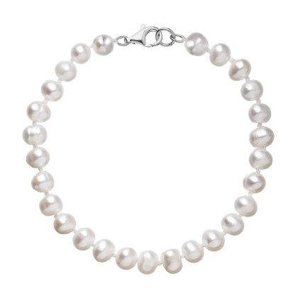 Perlový náramek z říčních perel 823001.1/9260B bílý
