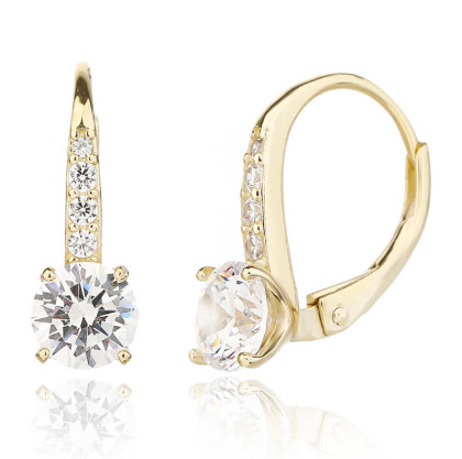 Stříbrné visací pozlacené náušnice se zirkony 31362000001