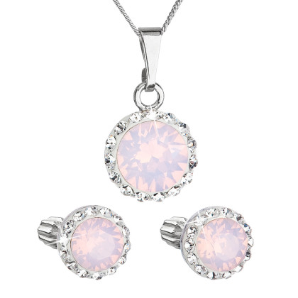 Sada stříbrných šperků s kamínky Swarovski 39352.7 Růžový opál