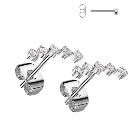 Moderní ocelové náušnice pecky SESE5041ST