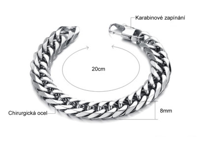 Ocelový náramek z chirurgické oceli JCFGS719-8