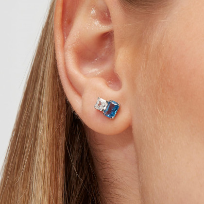 Stříbrná náušnice se zirkonem Brosway Fancy Freedom Blue FFB06
