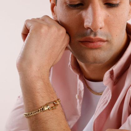 Náramek z chirurgické oceli zlaty Brosway Naxos BNX20